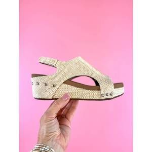 NEW CORKYS FOOTWEAR women's volta ii raffia wedge sandal in beige